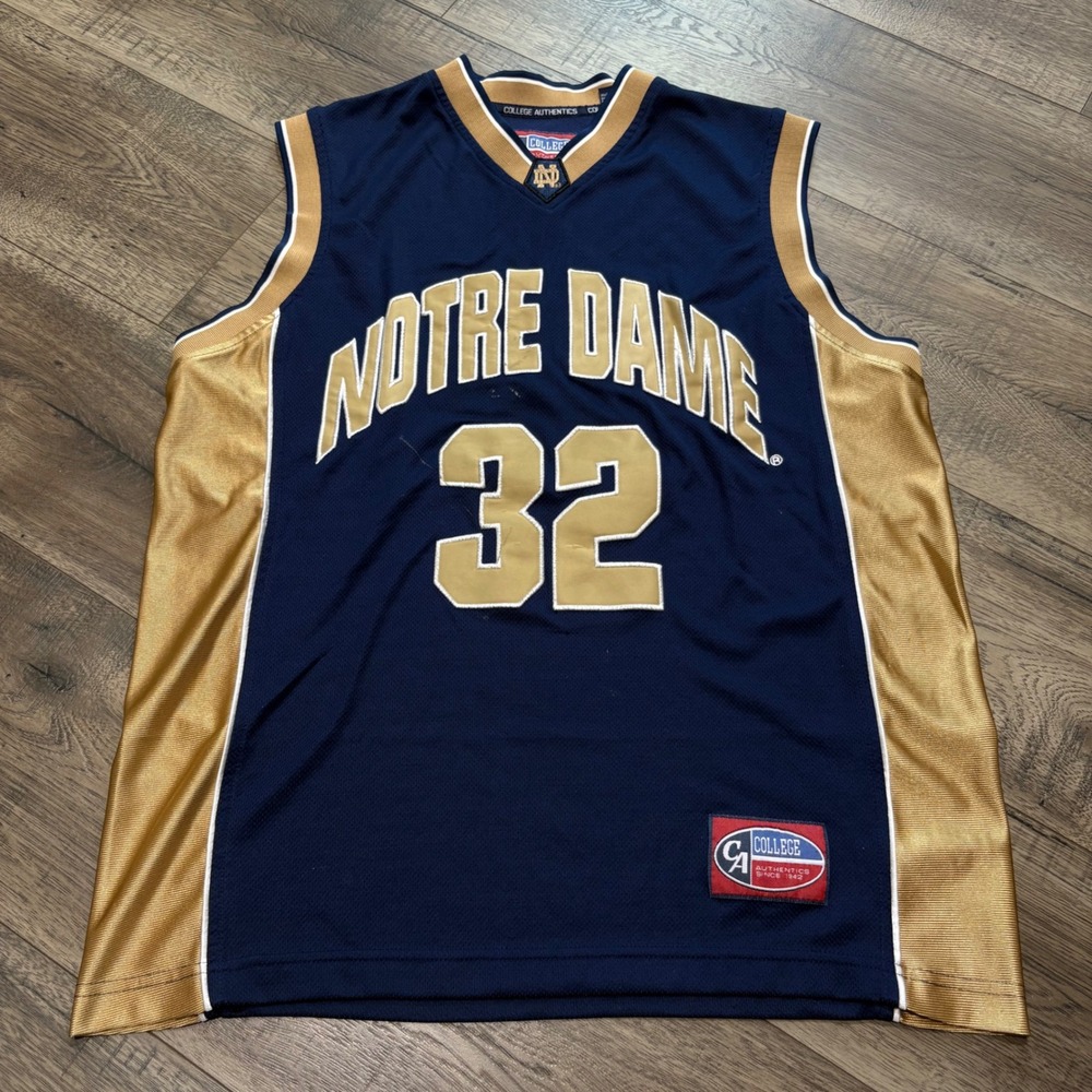 College Authentics Notre Dame Jersey Mens Medium Blue Good Basketball #32 Mesh